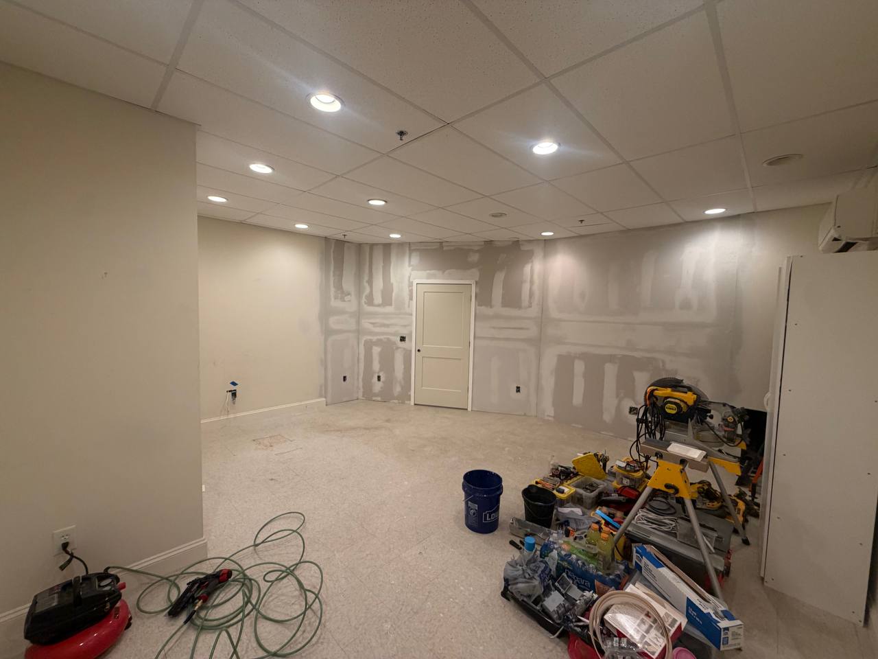Finished wall line ready for the set