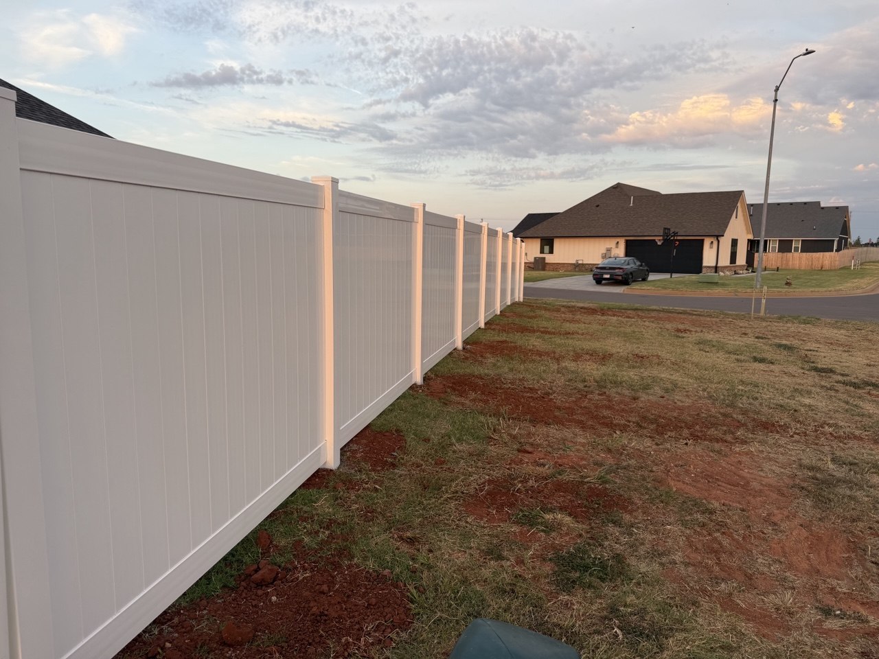 Completed run at sunset — straight lines start to finish