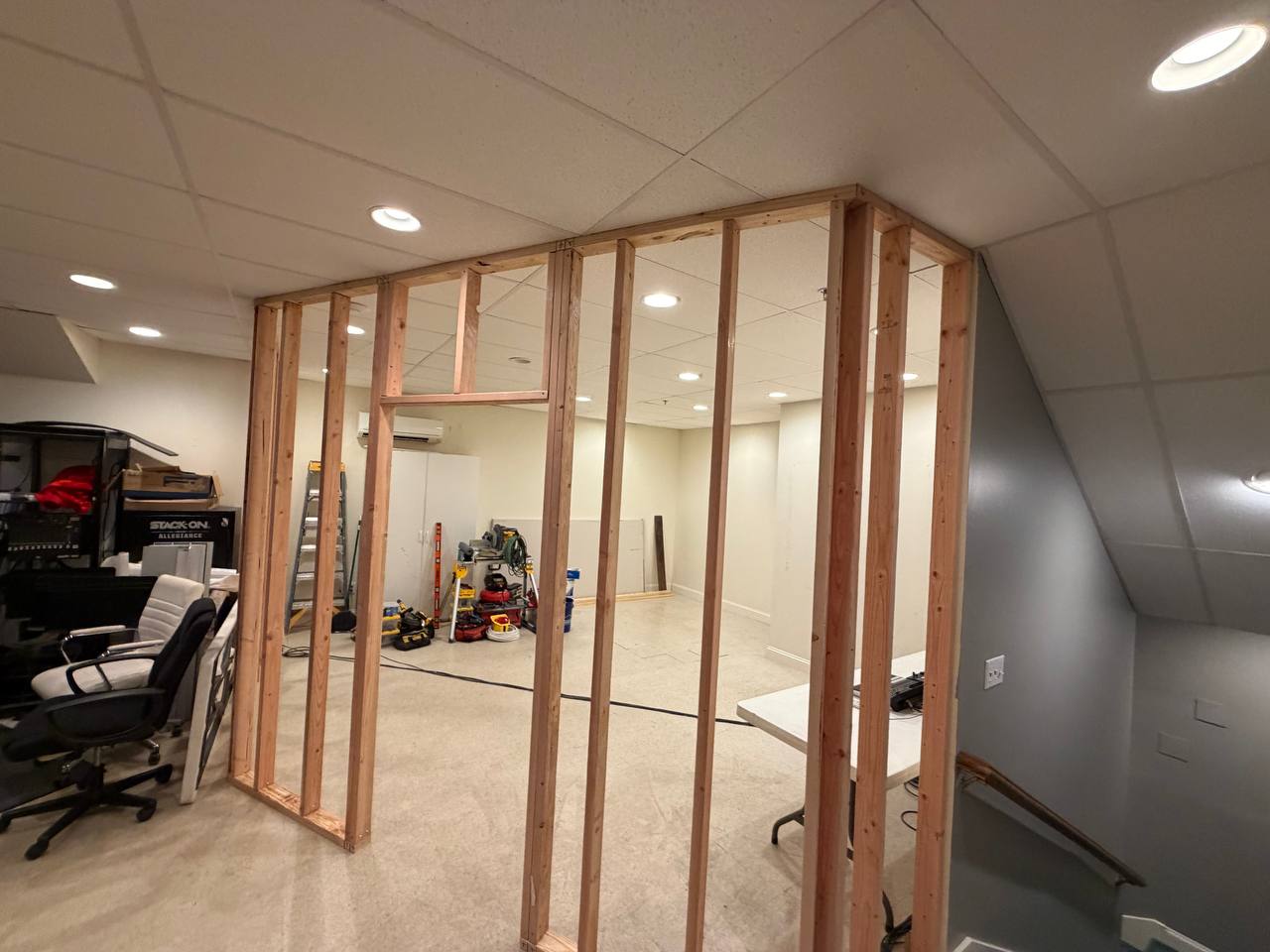 Framing goes up with the doorway opening