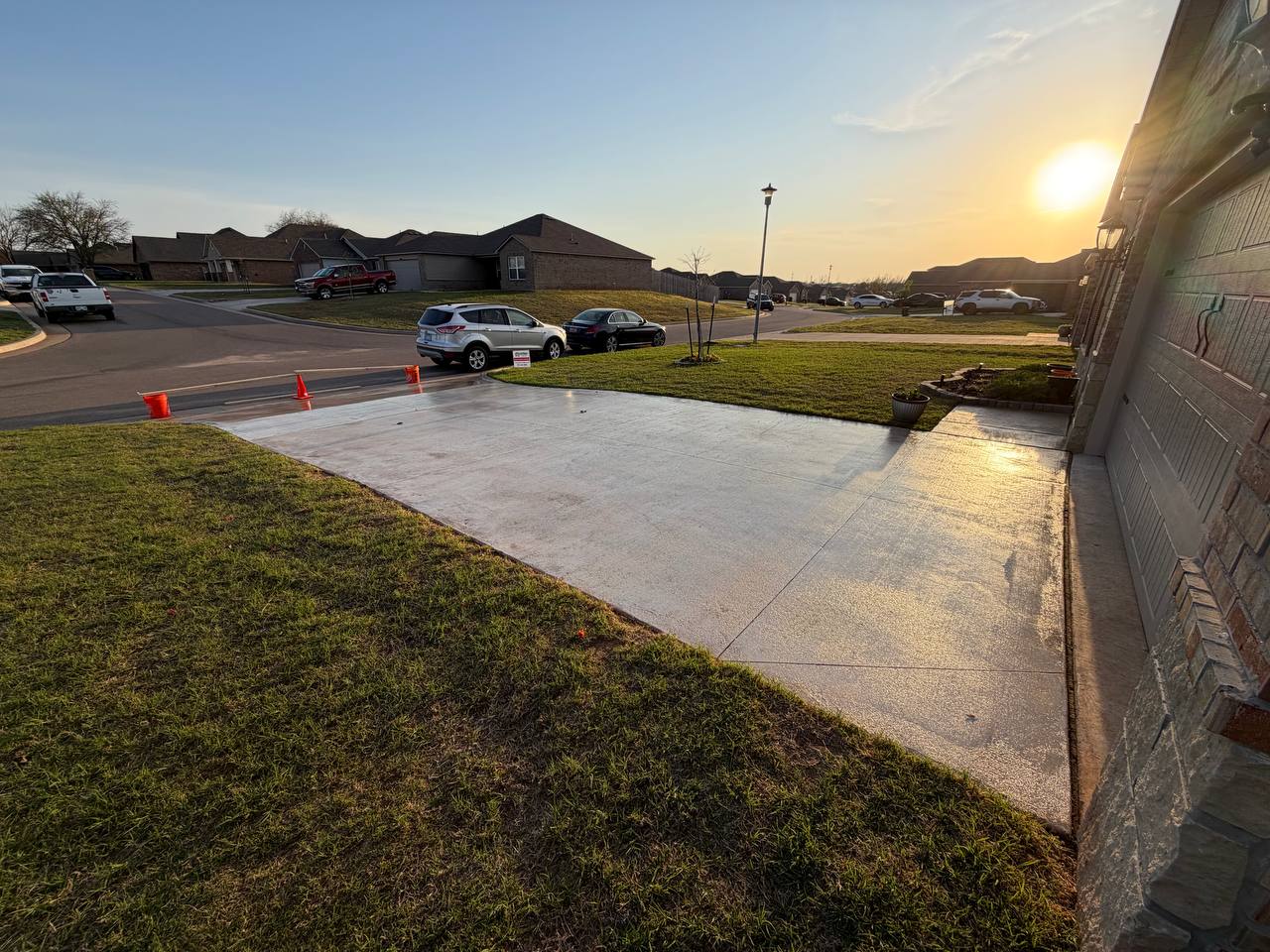 Fresh sealer going down at golden hour