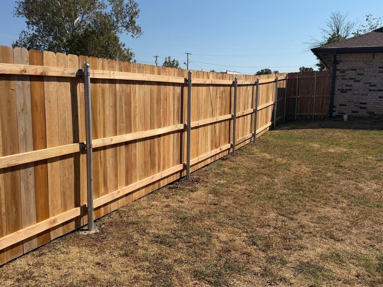 Finished run — straight lines and even picket spacing